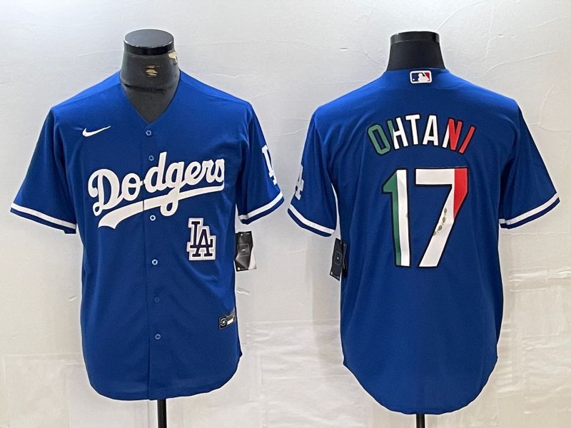 Men Los Angeles Dodgers #17 Ohtani Blue Nike Game MLB Jersey style 20->los angeles dodgers->MLB Jersey